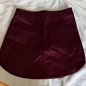 H&M Deep Burgandy Mini Skirt with Patch Pockets